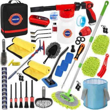 Imagem de Kit de Limpeza para Lavagem de Carros GASLIKE (56 Peças) - com Pistola