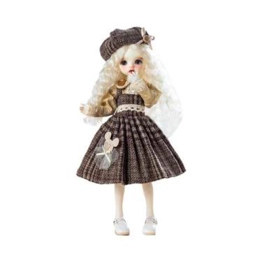 Imagem de Conjunto De Roupas De Boneca Bjd De 30cm, Vestido De Menina, Maquiagem