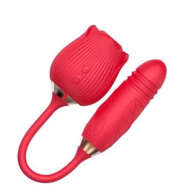 Imagem de Vibrador de Ponto G, Sugador De Clitóris com Vai e Vem, Formato de Rosa - SI