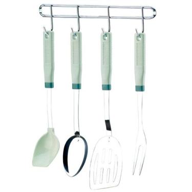 Imagem de Suporte Multiuso Cabideiro 4 Ganchos de Parede Cromado - 1019 Future