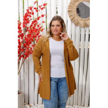 Imagem de Cardigan Feminino Casaco de Frio Quentinho Lanzinha Manga Longa - Cact