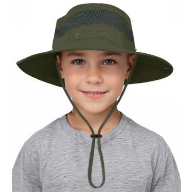 Imagem de Chapéu de sol Century Star Outdoor Kids UPF 50+ Quick Dry Army Green