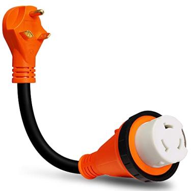 Imagem de True MODS 50A 250V to 30A 125V RV Power Adapter Cord Plug [NEMA SS2-50R 3-Pin Female to TT-30P 3-Pin Male] [Twist-Lock] [ETL Approved] [LED Indicator] [10/3 STW Copper Wire] for Trailer Camper