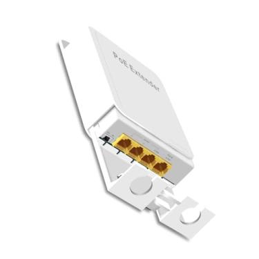 Imagem de Repetidor extensor POE de 1000 Mbps, 1 em 3 saídas, máximo de 820 pés, RJ45, extensor de rede Ethernet IP55 à prova d'água para sistema de monitor