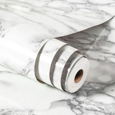 Imagem de Papel De Parede Plastico Adesivo Marmore Lavavel 5m X 40cm - Triboshop