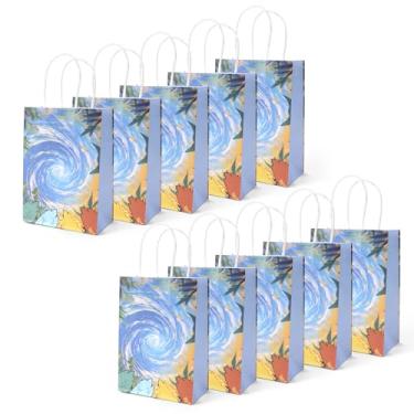 Imagem de SAVITA 10 Unidades Sacos Presente Festa com Desenho Animado, Papel Kraft Colorido Frente e Verso Sacos de Doces com Pegas para Decoração de Aniversário e Festa Infantil