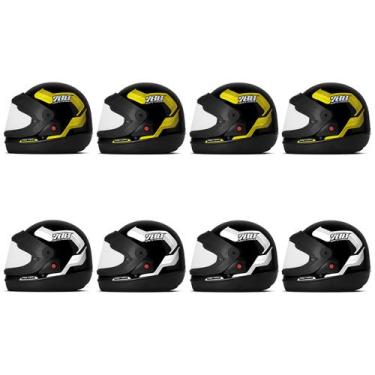 Imagem de Capacete Sport Moto 788 8 Unidades Amarelo - Branco 56 - PRO TORK, AMA