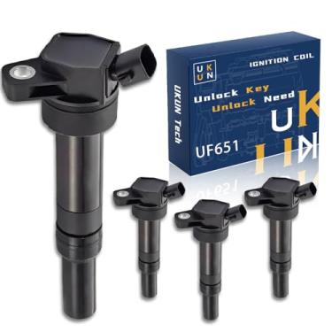 Imagem de 4 PCS UF651 Coils de ignição compatíveis com 2010-2020 Hyundai ELANTRA 2012-2019 SONATA 2015-2020 TUCSON para KIA CERATO 2011-2019 OPTIMA 2014-2018 SOUL II 2014-2022 SPORTAGE Replace 27300-2E000 C1804