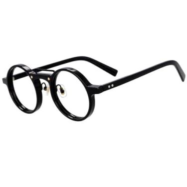 Imagem de Armação de óculos redonda de acetato leopardo, moda masculina e feminina (1)