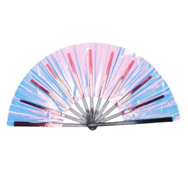 Imagem de GLOGLOW Ventilador Dobrável Clássico Vibrante, Portátil Aplicação Fácil e Fácil de Aplicação Ampla e Duradoura e Compacta fã Decorativo de Mão Colorido para Carnavais, Festivais,