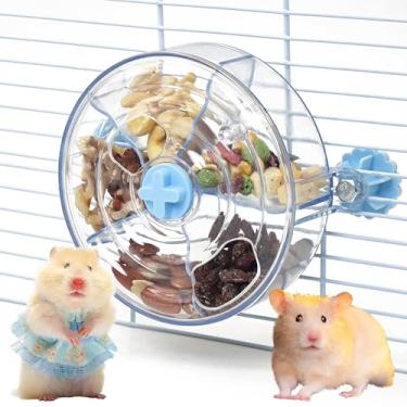 Imagem de VCEPJH Brinquedo de forrageamento de ratos alimentador lento interativo com roda distribuidora de petiscos rotativa transparente para atividades de enriquecimento, acessórios de gaiola de ratos para