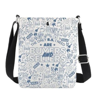 Imagem de JNIAP Bolsa tiracolo para corretor de imóveis, presente para corretores de imóveis, presentes, mãe, corretor de imóveis, bolsa de ombro, And Sellers Cb, Ajuste