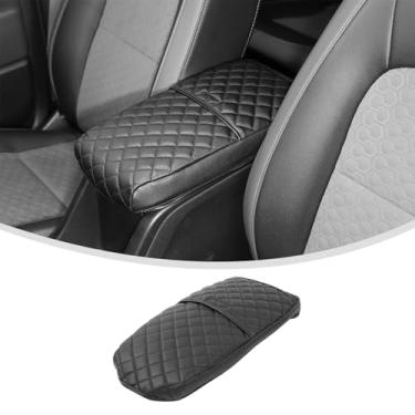 Imagem de Linskip Capa de apoio de braço de couro PU premium para console central para Chevy Colorado/GMC Canyon 2014-2022, capa de almofada de apoio de braço para acessórios interiores Colorado preta