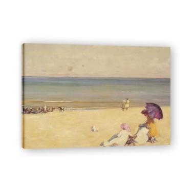 Imagem de A Summer'S Day John Lavery Iconic Realist Portrait & War Scene Canvas Art – Decoração de parede irlandesa atemporal para casa emoldurada 39,98 x 55,88 cm