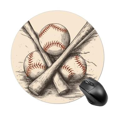 Imagem de Tacos de beisebol desenhados à mão à prova d'água, durável, mouse pad confortável ideal para escritório e jogos