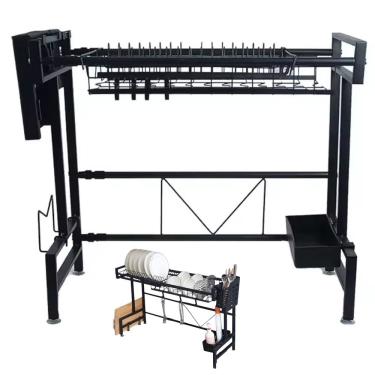 Imagem de Escorredor de Louça Pia Cozinha Modular Suspensa Ajustavel Prato Tigela Talheres Utensilios Organizador Rack Prateleira