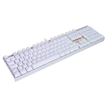 Imagem de Teclado Mecânico Mitra Branco RGB Redragon Red K551W-RGB