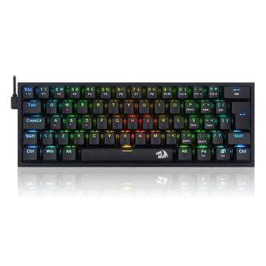 Imagem de Teclado Mecânico Gamer Redragon Fizz RGB Switch Brown Preto - K617-RGB-B