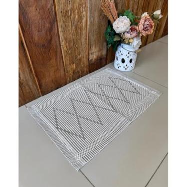 Imagem de Tapete Avulso Pequeno Zurich 67 x 46cm Tear Artesanal (Cinza)