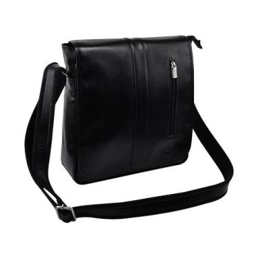 Imagem de Bolsa Carteiro BOLONHA em Couro Galvani, Preto