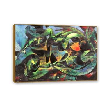 Imagem de Max Ernst Impressão em tela sem título colorido abstrato verde Famoso Reproduções de arte Max Ernst Home Painting Poster Surrealismo Decoração de parede para presentes de sala de estar 55 x 40 cm (22