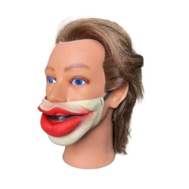 Imagem de Fantasia Máscara Beiçudo Metade Do Rosto Látex Carnaval - Spook