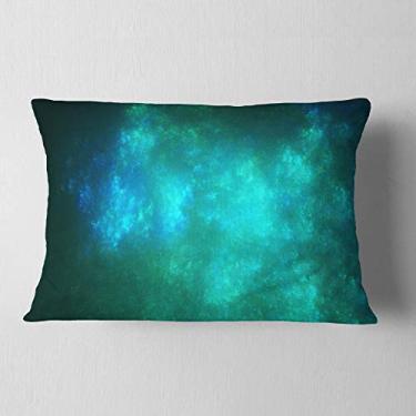 Imagem de Designart Blue Starry Fractal Sky abstrato sala de estar, sofá, almofada + capa de almofada impressa em ambos os lados 30,5 x 50,8 cm