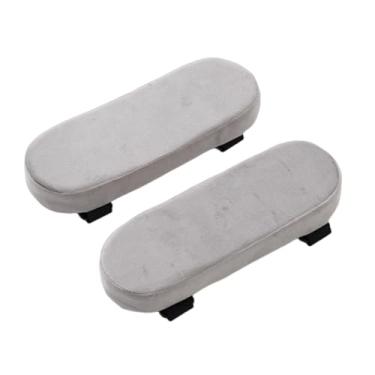 Imagem de KiBcsLic 1 Par de Almofadas para Apoio de Braço de Cadeira de Escritório, Almofadas Confortáveis ​​e Macias para Apoio de Braço de Cadeira Gamer para Escritóri, Cinza, Tamanho real