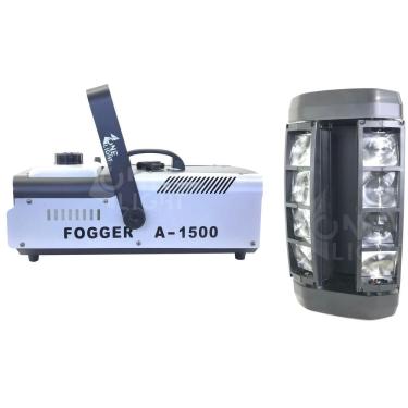 Imagem de Kit 2 Mini Moving Spider Beam + Fumaça 1500W Briwax Bx-352