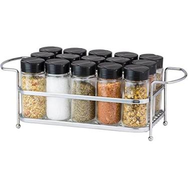 Imagem de Porta Temperos Suporte Aço Cromado Com 15 Potes 8107 Passerini