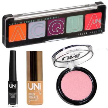 Imagem de Conjunto Maquiagem Corretivo Matte Paleta de Sombras Delineador Blush 