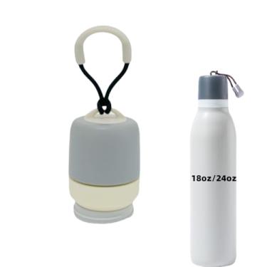 Imagem de Tampa de substituição compatível com garrafa de água Owala FreeSip Twist de aço inoxidável 510 g 680 g (cinza)