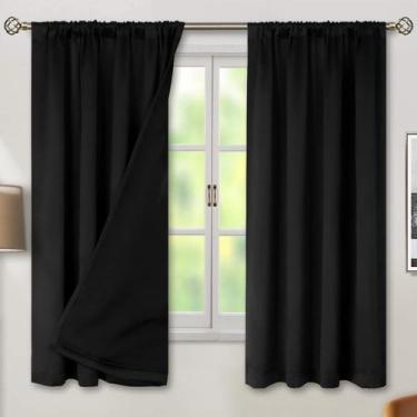 Imagem de Cortinas Blackout BGment com isolamento térmico 100% pretas 132x160cm