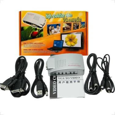 Imagem de Conversor VGA para Vídeo RCA e S-Video, Alta Resolução, com Saída de Vídeo Coaxial