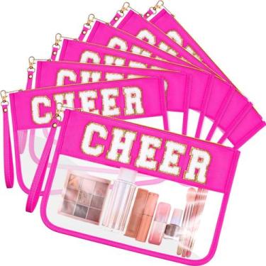 Imagem de Bolsa de cosméticos Kacctyen Cheer Rose Red, 6 unidades para mulheres 