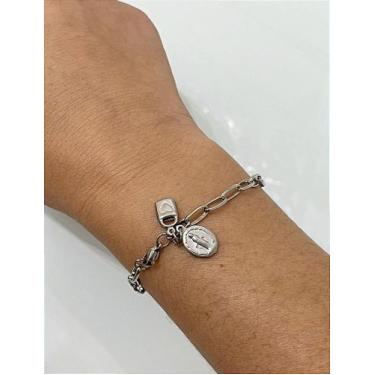 Imagem de Pulseira Cadeia De Consagração A Nossa Senhora em Aço Inox - 1 unidade