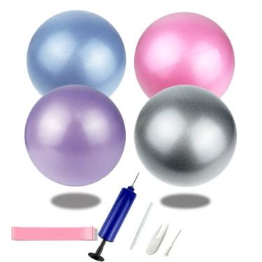 Imagem de FYOURH Bola de Pilates de 23 cm com bomba de 147 g para exercícios, exercícios em casa, fisioterapia, ioga, azul