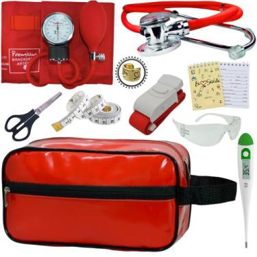 Imagem de Kit Academico Enfermagem Premium Preto Completo - Love Saude, VERMELHO