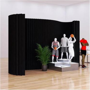 Imagem de Divisor De Quarto Retrátil Divisores De Sala De Papel Preto Para Loja De Roupas Shopping Center,telas De Privacidade Dobráveis Portáteis, Divisórias Divisóri, Black, 2x1.2 m/6.56x3.93 ft
