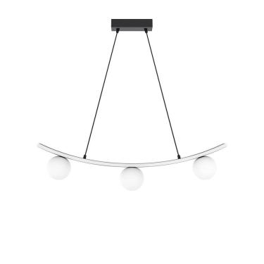 Imagem de Pendente Moderno Com 3 Globos Leitoso 90Cm Branca Quente