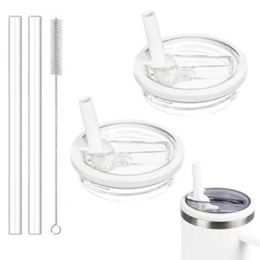 Imagem de Tianhengyi Substituição de tampa de copo de 1,134 g, compatível com Stanley Quencher, branco, 2 peças