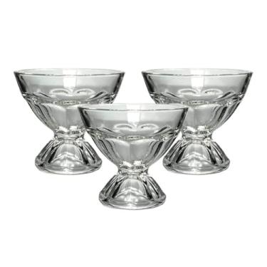 Imagem de Conjunto 3 Taças de Sobremesa em Vidro 8x7cm – Elegância para Sorvetes, Mousses, Frutas e Doces