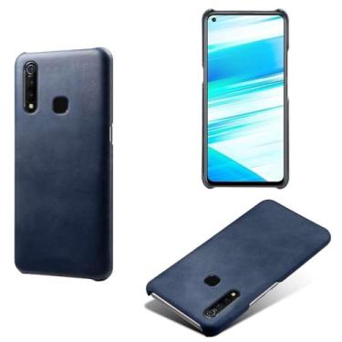 Imagem de Capa para vivo Z1 Pro,Proteção contra quedas,Casca de volta de cor sólida simples,Design de couro de imitação de plástico-Blue