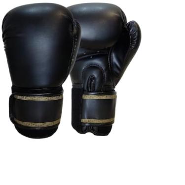 Imagem de Luva De Boxe Muay Thai + Bandagem + Bucal + Case Kickboxing (P/Dourado,16oz)