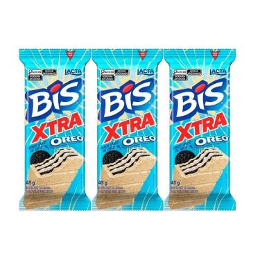 Imagem de Kit 3 Chocolate Bis Lacta Xtra Oreo com 45g