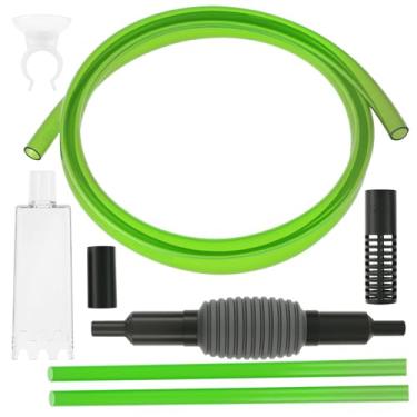 Imagem de Sifão a vácuo de aquário, kit de limpador de sifão a vácuo de aquário de PVC com mangueira longa de 1,8 m, ferramenta de limpeza manual de cascalho de controle preciso, sifão de bomba manual para
