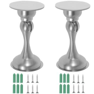 Imagem de 2 peças de batente magnético de porta de aço inoxidável trava de porta à prova de ferrugem suporte de batente de porta adesivo/parafuso de montagem de porta batente de porta para casa escola