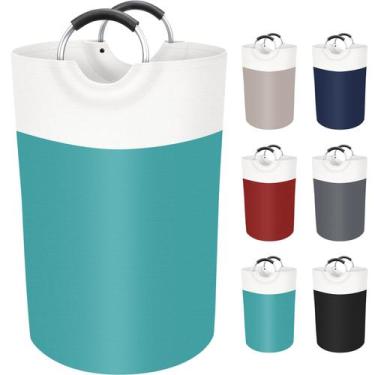 Imagem de Cesto de roupa suja BlissTotes 75L independente impermeável verde