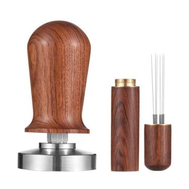 Imagem de Conjunto Espresso Tamper & Stirrer LEOUNA 51 mm em aço inoxidável