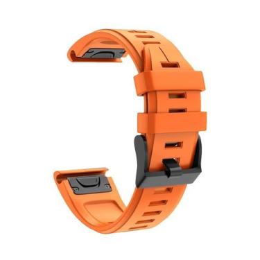 Imagem de Bracelete para Garmin Fenix 6 5 3HR 26mm de silicone laranja - Lightbe